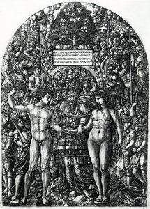 Het huwelijk van Adam en Eva, c.1540-55 door Jean Duvet
